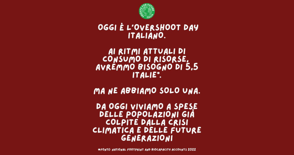 Oggi è l’Overshoot Day italiano