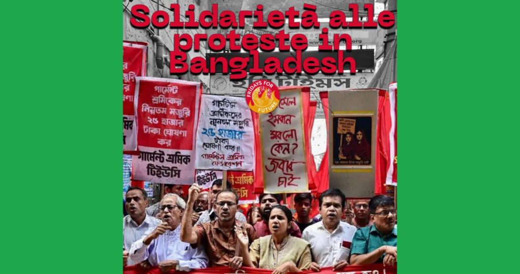 Solidarietà alle proteste in Bangladesh dei lavorati del settore della moda